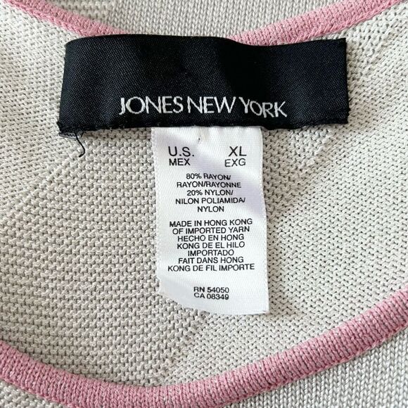 Jones New York Womenβs Silver Gray, Pink, Purple & Yellow Slipover Tank Size XL - Picture 9 of 11